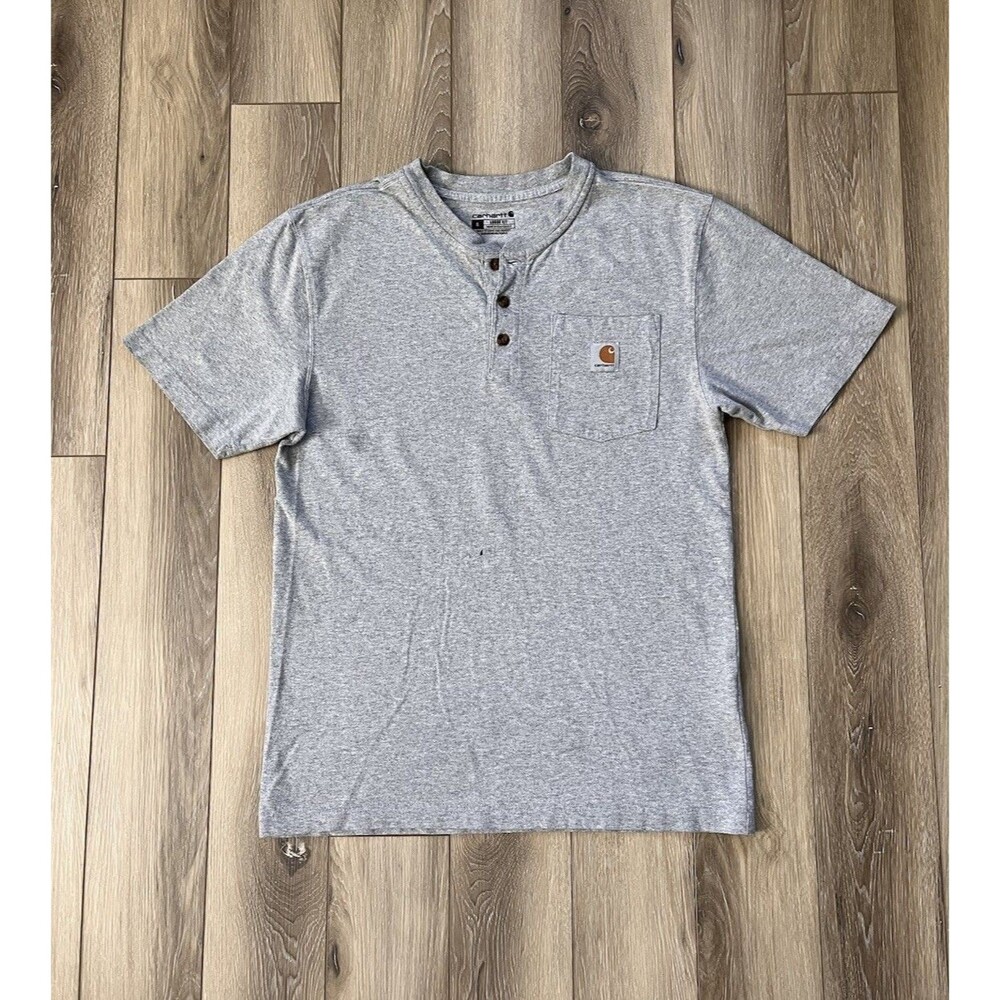 Carhartt Henley Short Sleeve Pocket Work T-Shirt Workwear Mens Size Small K84